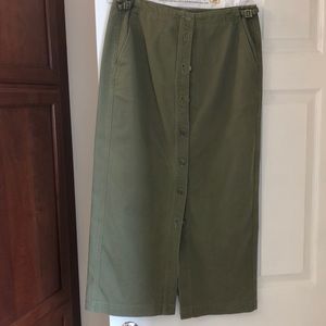 Long olive green skirt